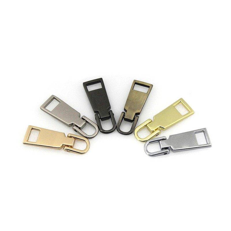 2db Fém tartós cipzár lehúzók cipzár csúszkákhoz Fejcipzárok Javítókészletek Cipzárhúzó fül Barkács varrás kiegészítők 6 szín