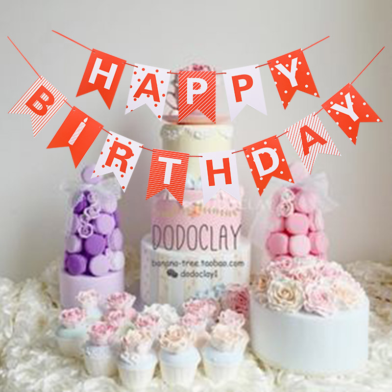 Roșu Negru La mulți ani Ghirlandă de hârtie pentru agățat pe perete Banner Drapel Bunting Copii 1st Birthday Party Decoration Baby Shower