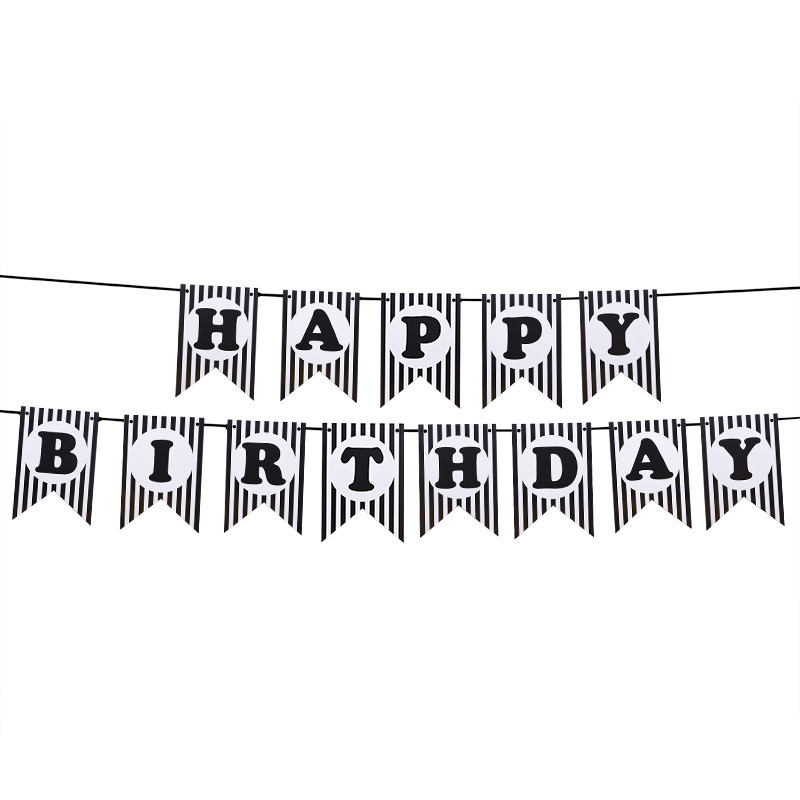 Roșu Negru La mulți ani Ghirlandă de hârtie pentru agățat pe perete Banner Drapel Bunting Copii 1st Birthday Party Decoration Baby Shower