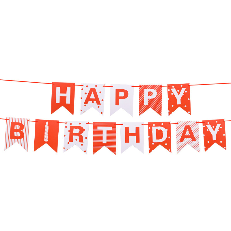 Roșu Negru La mulți ani Ghirlandă de hârtie pentru agățat pe perete Banner Drapel Bunting Copii 1st Birthday Party Decoration Baby Shower