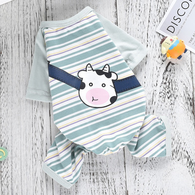 Svītrains govs bikses pidžama maziem suņiem Kokvilnas mājdzīvnieku krekls kombinezons XS XXL oranžs zaļš treniņtērps Yorkie Chihuahua Cat