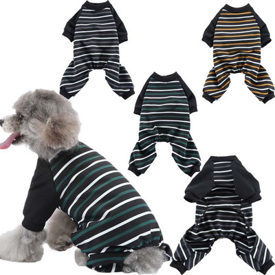 Strips Kutya kapucnis pulóverek Jumpsuit Kisállatruhák Kutya Pizsama Jelmez Kölyök Macska Pizsama Trénaruha kis kutyáknak Yorkie Pets Tréningruha XS