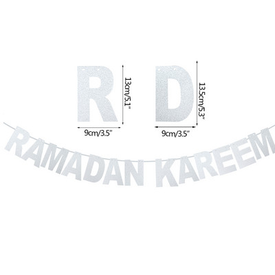 EID Mubarako reklamjuostė Auksinė/smulkinta/juodo popieriaus girlianda Musulmonų islamo Ramadano Kareem vakarėlio dekoracijos 2023 m. Eid Al Fitr dovana