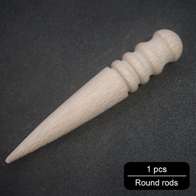 MIUSIE 1PCS ar rokām izgatavots daudzizmēru pulēšanas stieņa ādas amatniecības malas, slīpētais apaļkoks, DIY ādas malu apgriešanas pulēšana