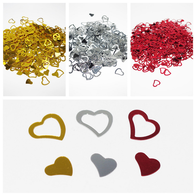 15 G/táska 13 mm-es DIY szerelmes szív konfetti piros arany színű konfetti partidíszek születésnapi esküvői parti kellékekhez lakberendezés