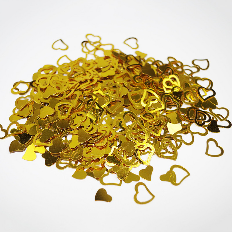 15 G/táska 13 mm-es DIY szerelmes szív konfetti piros arany színű konfetti partidíszek születésnapi esküvői parti kellékekhez lakberendezés