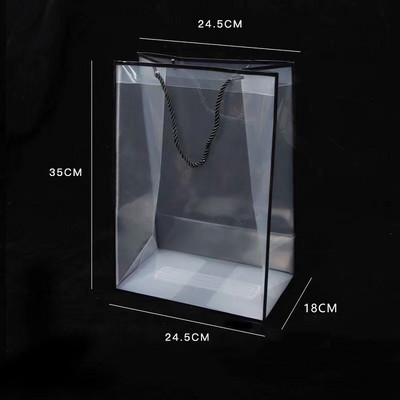 Кутия за опаковане на цветя Прозрачен PVC букет цветя Опаковка Цветарска декорация Дълга торбичка Прозрачна чанта Колокационна опаковъчна чанта