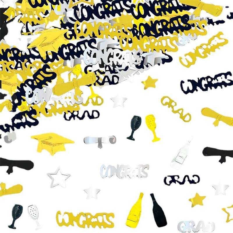 30g Sezona diplomiranja Svjetlucavi konfeti Maturantska zabava slavi Bacanje konfeta Šalica za vino Doktorski šešir Zlatni PVC ukras