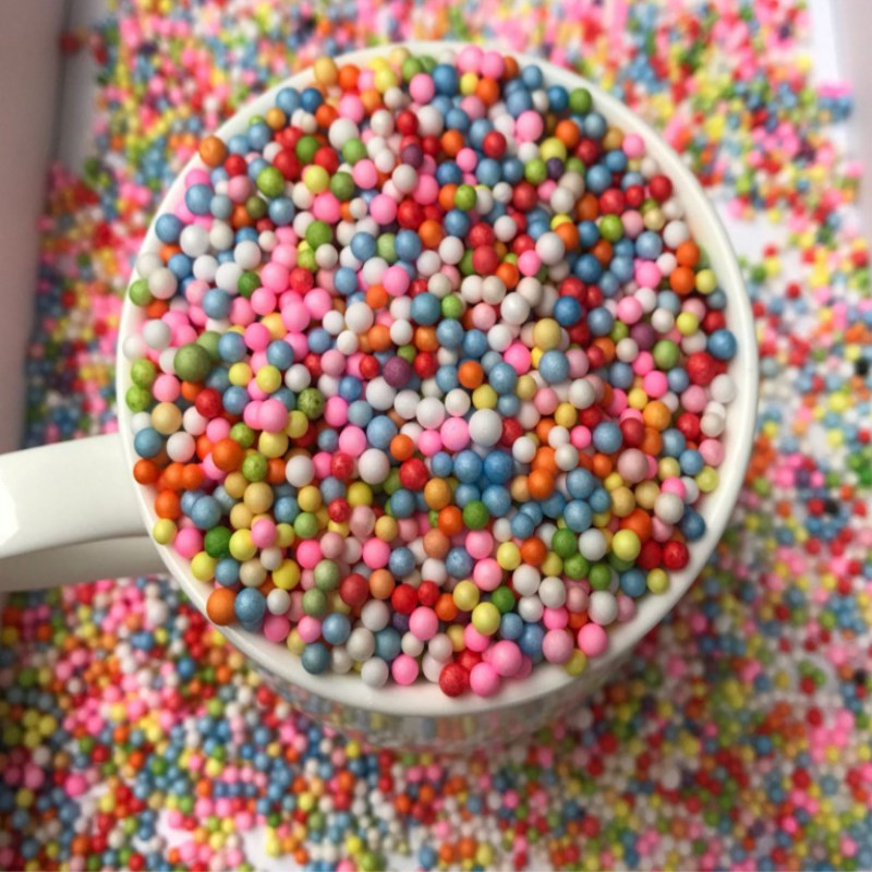 1 iepakojums 10g Caurspīdīgs burbuļu balons putu pildviela Polistirola putuplasta bumbiņas pudele DIY sniega dubļu daļiņas Aksesuāri Sīka putu lodīte