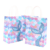 10 bucăți pungi de cadou din hârtie cu coadă de sirenă, pentru petrecere cu tema de sirenă, pentru ambalaj pentru prăjituri, bomboane, pentru nuntă, pentru baby shower, pentru petrecerea de naștere