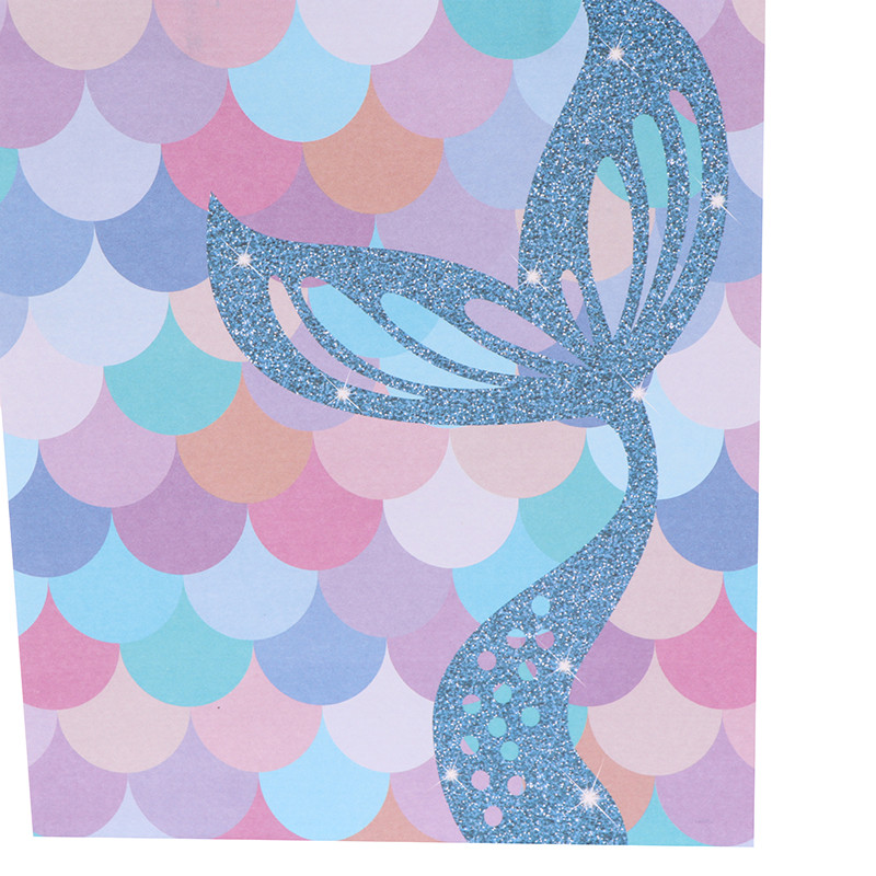 10 db Mermaid Tail Papír Ajándéktasakok Mermaid Theme Party Cukorka Cukorka Csomagolótáska Esküvői Babazuhany Születésnapi Party Kellékek