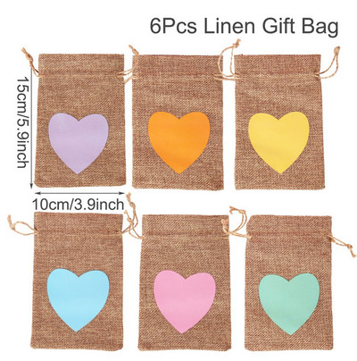 6Gb Džungļu dzīvnieku dāvanu maisiņi Džutas savilkšanas auklu maiss Safari dinozauru dzimšanas dienas ballītes dekors bērniem šokolādes konfekšu iesaiņošanas maisiņi