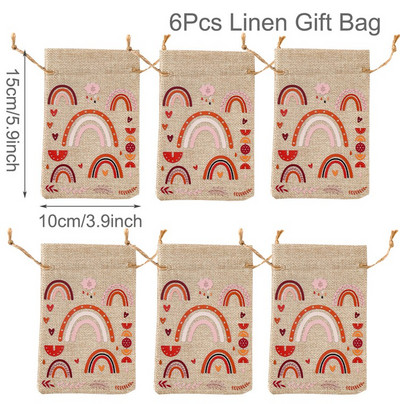 6Gb Džungļu dzīvnieku dāvanu maisiņi Džutas savilkšanas auklu maiss Safari dinozauru dzimšanas dienas ballītes dekors bērniem šokolādes konfekšu iesaiņošanas maisiņi