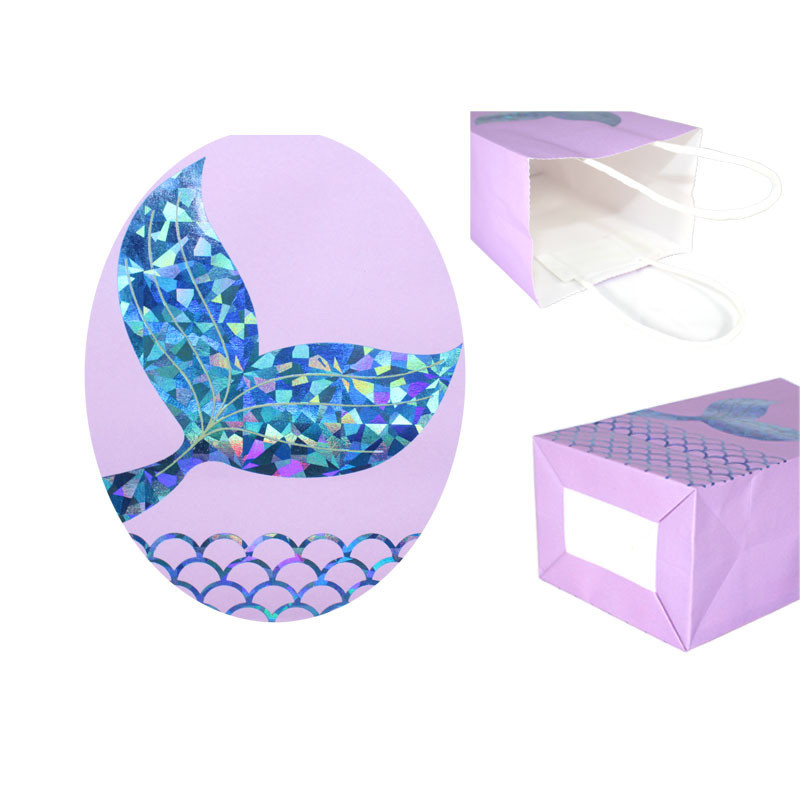 6db sellőfarkú papír ajándéktasakok édességdobozok gyerekeknek 1. kis hableány téma születésnapi parti dekoráció lányoknak baba zuhany kellékek