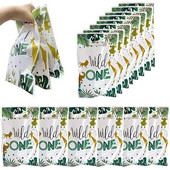 50 de bucăți pungi cadou Wild One, pungi de petrecere jungle safari, bunătăți din plastic, pungi de dulceață, sălbatice, o zi de naștere, consumabile pentru petreceri