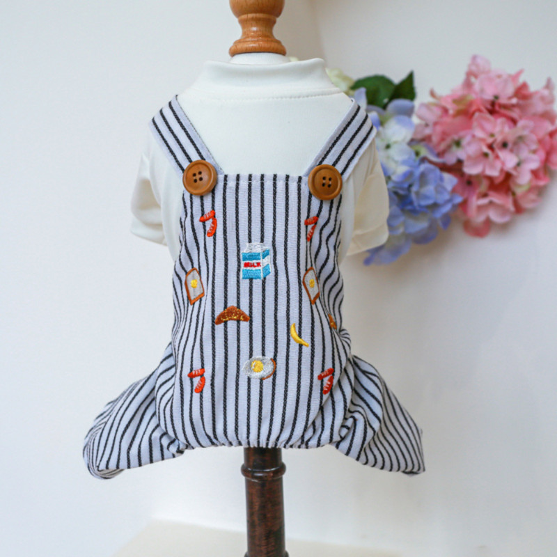 Šuniuko rūbai Pavasario rudens mados kombinezonas Katė Mielas animacinis paltas naminių gyvūnėlių dryžuotas megztinis Mažas šuo pižama Čihuahua Jorkšyras