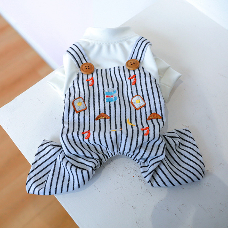 Šuniuko rūbai Pavasario rudens mados kombinezonas Katė Mielas animacinis paltas naminių gyvūnėlių dryžuotas megztinis Mažas šuo pižama Čihuahua Jorkšyras