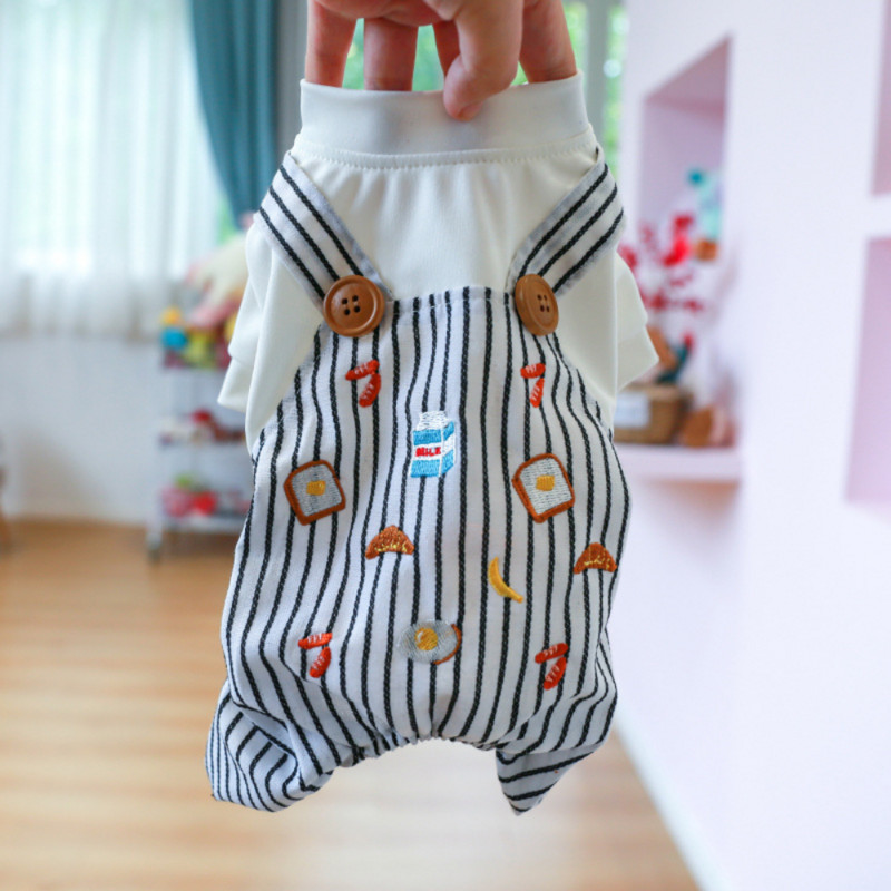 Šuniuko rūbai Pavasario rudens mados kombinezonas Katė Mielas animacinis paltas naminių gyvūnėlių dryžuotas megztinis Mažas šuo pižama Čihuahua Jorkšyras