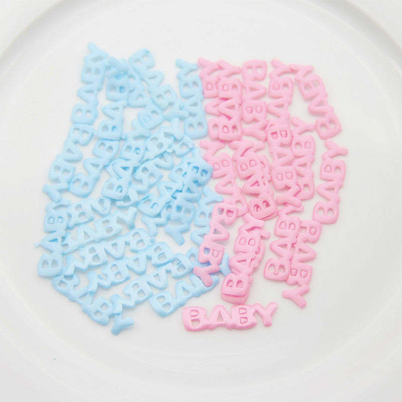 100 Gb Mīlīgs bērnu burtu formas audums konfeti mazuļa pirmās dzimšanas dienas konfeti galds ar smidzinātāju dzimšanas dienas dekorēšanai