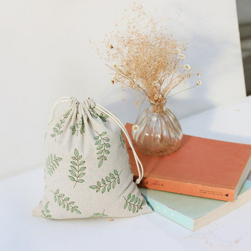1db Kicsi/Közepes/Nagy pamut vászon táskák Születésnapi Esküvői Party Favor Ajándéktáskák Húzózsinóros csomagolótáskák Tárolótasakok