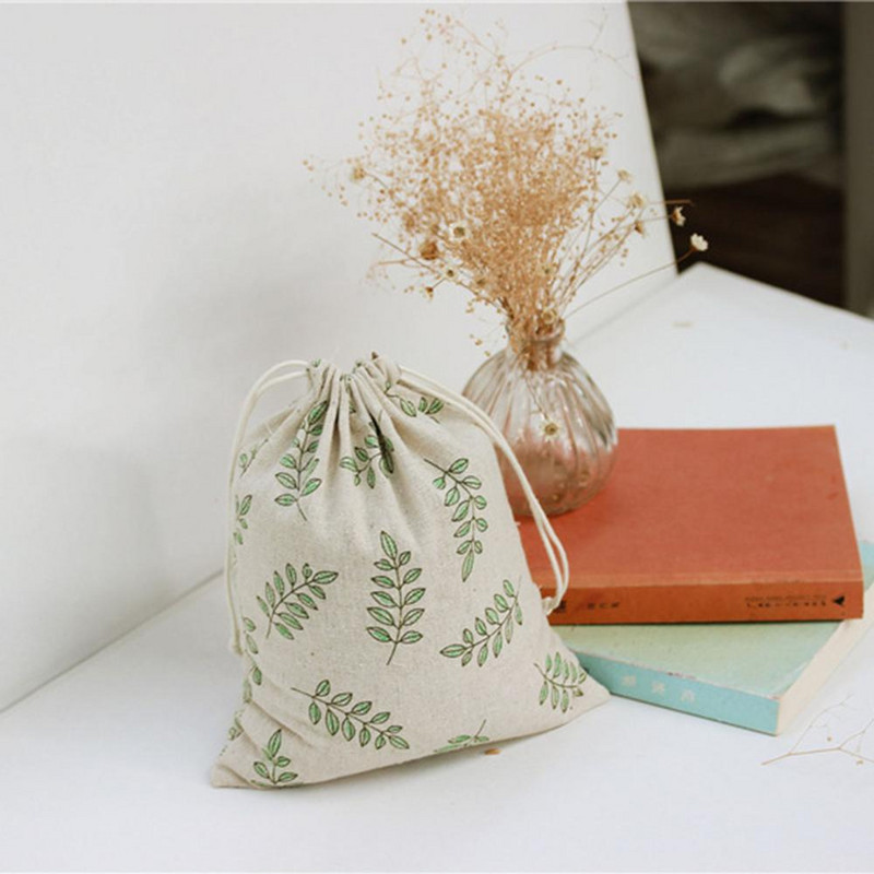 1db Kicsi/Közepes/Nagy pamut vászon táskák Születésnapi Esküvői Party Favor Ajándéktáskák Húzózsinóros csomagolótáskák Tárolótasakok