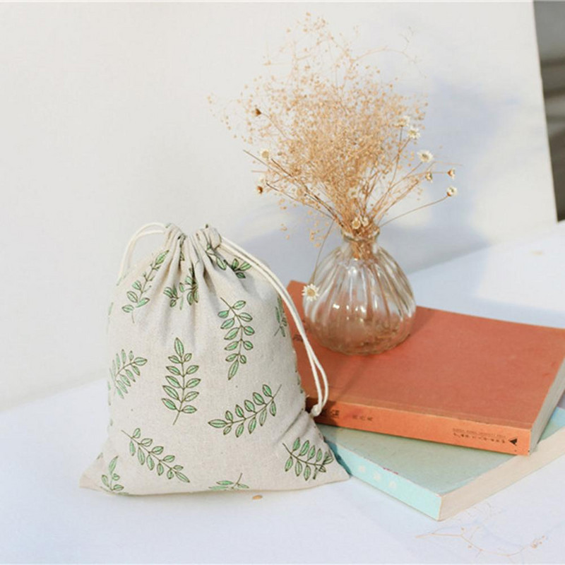 1db Kicsi/Közepes/Nagy pamut vászon táskák Születésnapi Esküvői Party Favor Ajándéktáskák Húzózsinóros csomagolótáskák Tárolótasakok