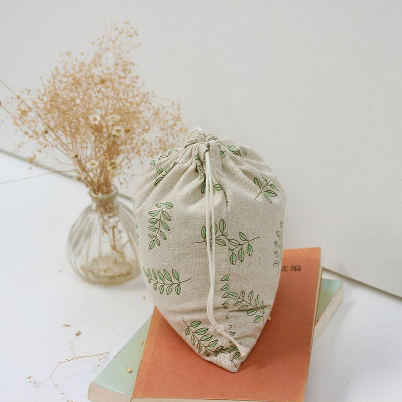 1db Kicsi/Közepes/Nagy pamut vászon táskák Születésnapi Esküvői Party Favor Ajándéktáskák Húzózsinóros csomagolótáskák Tárolótasakok