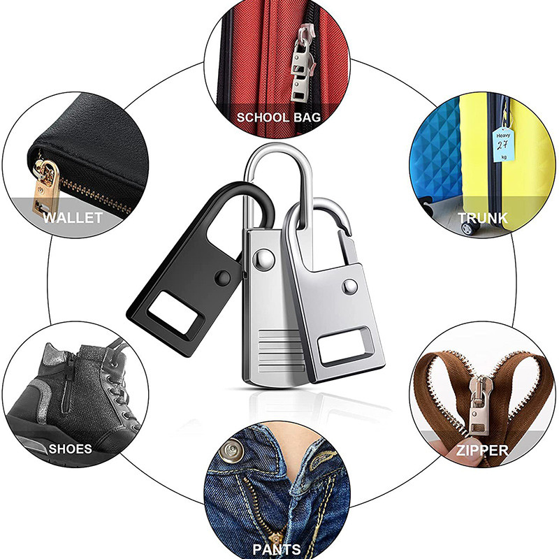 5/10 gab. Rāvējslēdzēja slīdnis Metāla rāvējslēdzēja labošanas pievilkšanas nomaiņa Noņemama rāvējslēdzēja pievilkšanas cilne, kas paredzēta šūšanai, auduma jakas rāvējslēdzēja galvai