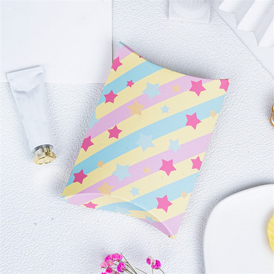 10 gab. Varavīksnes smaidošas sejas spilvena konfekšu kastītes kāzu viesiem dāvanu iesaiņojuma kastīte bērniem dzimšanas dienā, bērnu duša, ballīte, cepumu maisiņš