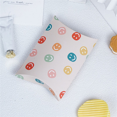 10 gab. Varavīksnes smaidošas sejas spilvena konfekšu kastītes kāzu viesiem dāvanu iesaiņojuma kastīte bērniem dzimšanas dienā, bērnu duša, ballīte, cepumu maisiņš