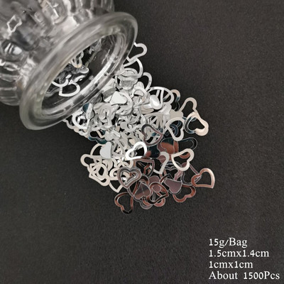 Esküvői asztali konfetti, férjhez ment Mrs. Heart Love Scatter flitterek DIY Házassági Party Templom Ceneterpiece Dekorációs kellékek