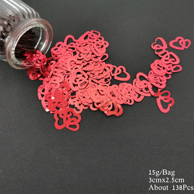 Esküvői asztali konfetti, férjhez ment Mrs. Heart Love Scatter flitterek DIY Házassági Party Templom Ceneterpiece Dekorációs kellékek
