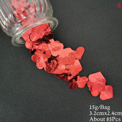 Esküvői asztali konfetti, férjhez ment Mrs. Heart Love Scatter flitterek DIY Házassági Party Templom Ceneterpiece Dekorációs kellékek