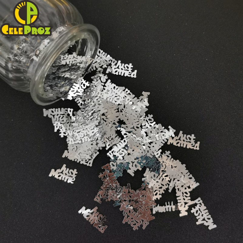 Esküvői asztali konfetti, férjhez ment Mrs. Heart Love Scatter flitterek DIY Házassági Party Templom Ceneterpiece Dekorációs kellékek