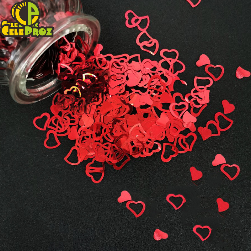 Esküvői asztali konfetti, férjhez ment Mrs. Heart Love Scatter flitterek DIY Házassági Party Templom Ceneterpiece Dekorációs kellékek