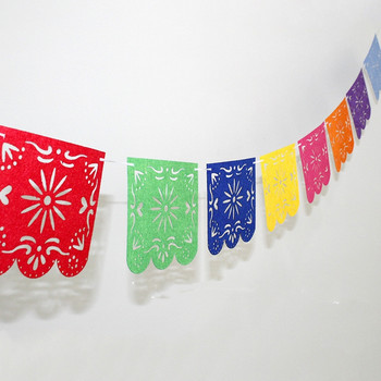 Προμήθειες διακόσμησης για γιρλάντα με θέμα το μεξικάνικο αποκριάτικο πάρτι με σημαίες ημέρα των νεκρών