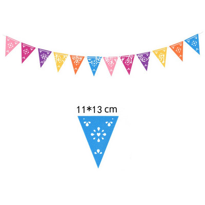 Mexikói Pinata témájú farsangi parti Zászlóhúzás A halottak napja Színes vájt sármány füzér party dekorációs kellékek