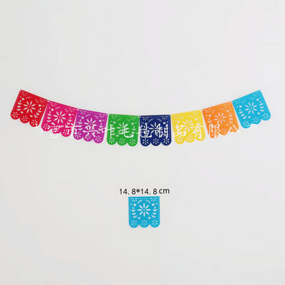 Mexikói Pinata témájú farsangi parti Zászlóhúzás A halottak napja Színes vájt sármány füzér party dekorációs kellékek