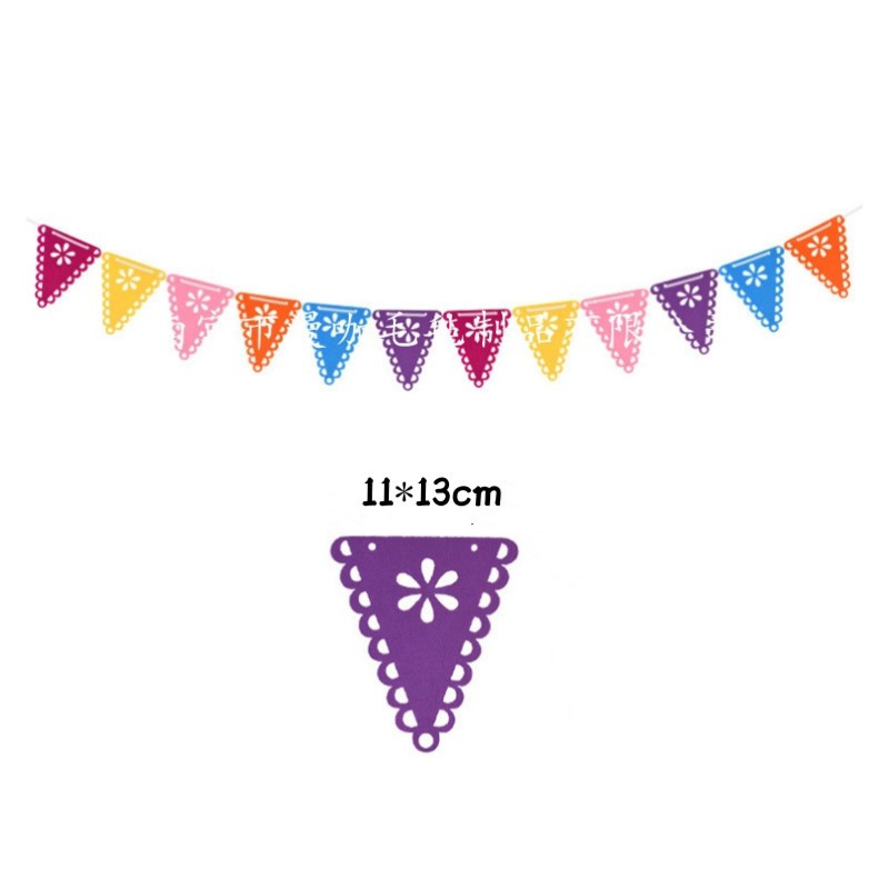 Mexikói Pinata témájú farsangi parti Zászlóhúzás A halottak napja Színes vájt sármány füzér party dekorációs kellékek