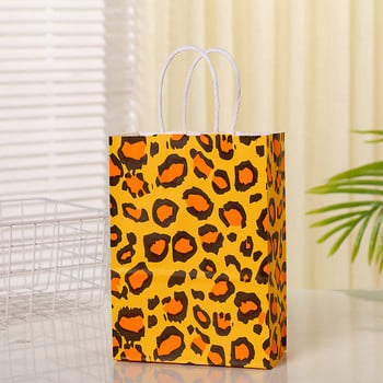 Animal Leopard Print Tote Τσάντα δώρου για γενέθλια Συσκευασία Τσάντα αγορών Χάρτινη τσάντα Διακόσμηση