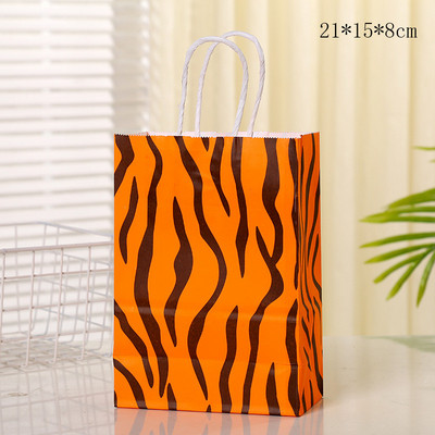 Animal Leopard Print Tote dāvanu maisiņš dzimšanas dienas dāvanu iepakojums Iepirkumu maisiņš Papīra maisiņu dekorēšanas piederumi