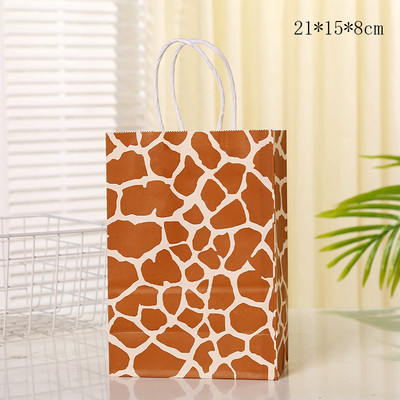 Animal Leopard Print Tote dāvanu maisiņš dzimšanas dienas dāvanu iepakojums Iepirkumu maisiņš Papīra maisiņu dekorēšanas piederumi