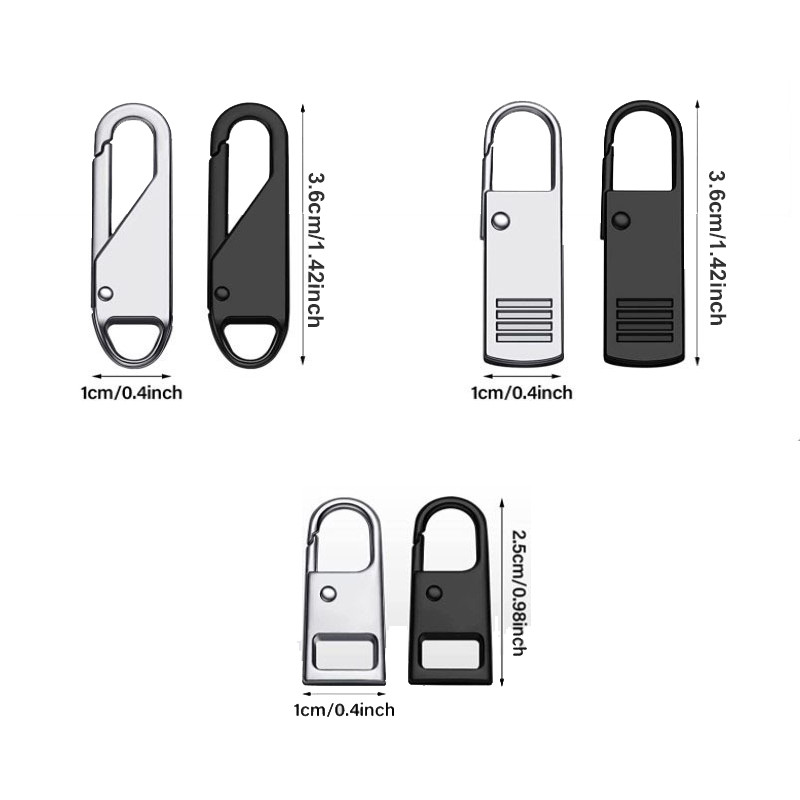 5 бр. Универсален незабавен комплект за ремонт на глава с метален цип, смяна на счупена катарама, пътна чанта, куфар, глава с цип Направи си сам шиене