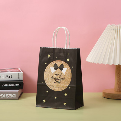 Többszínű csíkos táska barkácsolás színes nátronpapír táska fogantyúkkal Fesztivál ajándéktáska Bevásárló papírzacskók Ruhák Ajándékok Csomagolótáska