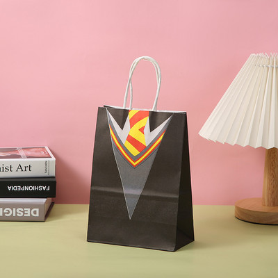 Többszínű csíkos táska barkácsolás színes nátronpapír táska fogantyúkkal Fesztivál ajándéktáska Bevásárló papírzacskók Ruhák Ajándékok Csomagolótáska