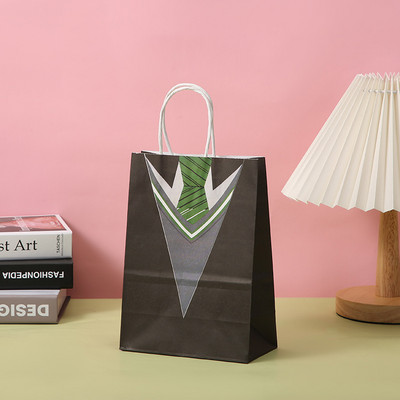 Többszínű csíkos táska barkácsolás színes nátronpapír táska fogantyúkkal Fesztivál ajándéktáska Bevásárló papírzacskók Ruhák Ajándékok Csomagolótáska