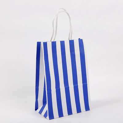 Többszínű csíkos táska barkácsolás színes nátronpapír táska fogantyúkkal Fesztivál ajándéktáska Bevásárló papírzacskók Ruhák Ajándékok Csomagolótáska