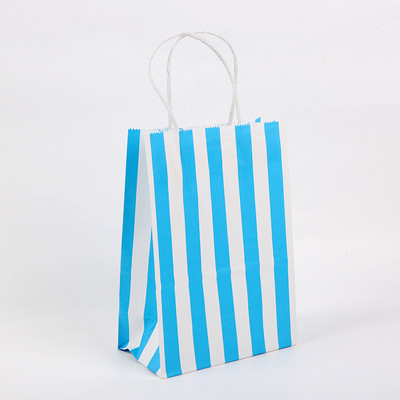 Többszínű csíkos táska barkácsolás színes nátronpapír táska fogantyúkkal Fesztivál ajándéktáska Bevásárló papírzacskók Ruhák Ajándékok Csomagolótáska