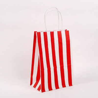 Többszínű csíkos táska barkácsolás színes nátronpapír táska fogantyúkkal Fesztivál ajándéktáska Bevásárló papírzacskók Ruhák Ajándékok Csomagolótáska