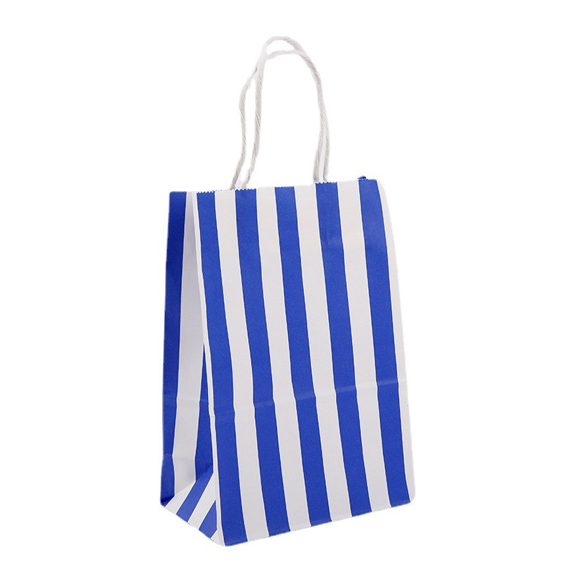 Többszínű csíkos táska barkácsolás színes nátronpapír táska fogantyúkkal Fesztivál ajándéktáska Bevásárló papírzacskók Ruhák Ajándékok Csomagolótáska